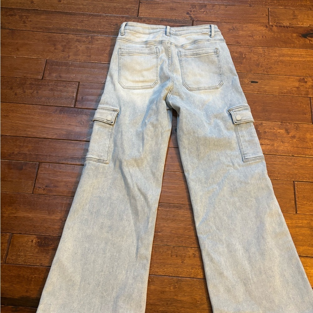 Risen High Rise Wide Cargo Jeans - Sz 11 - Picture 5 of 7